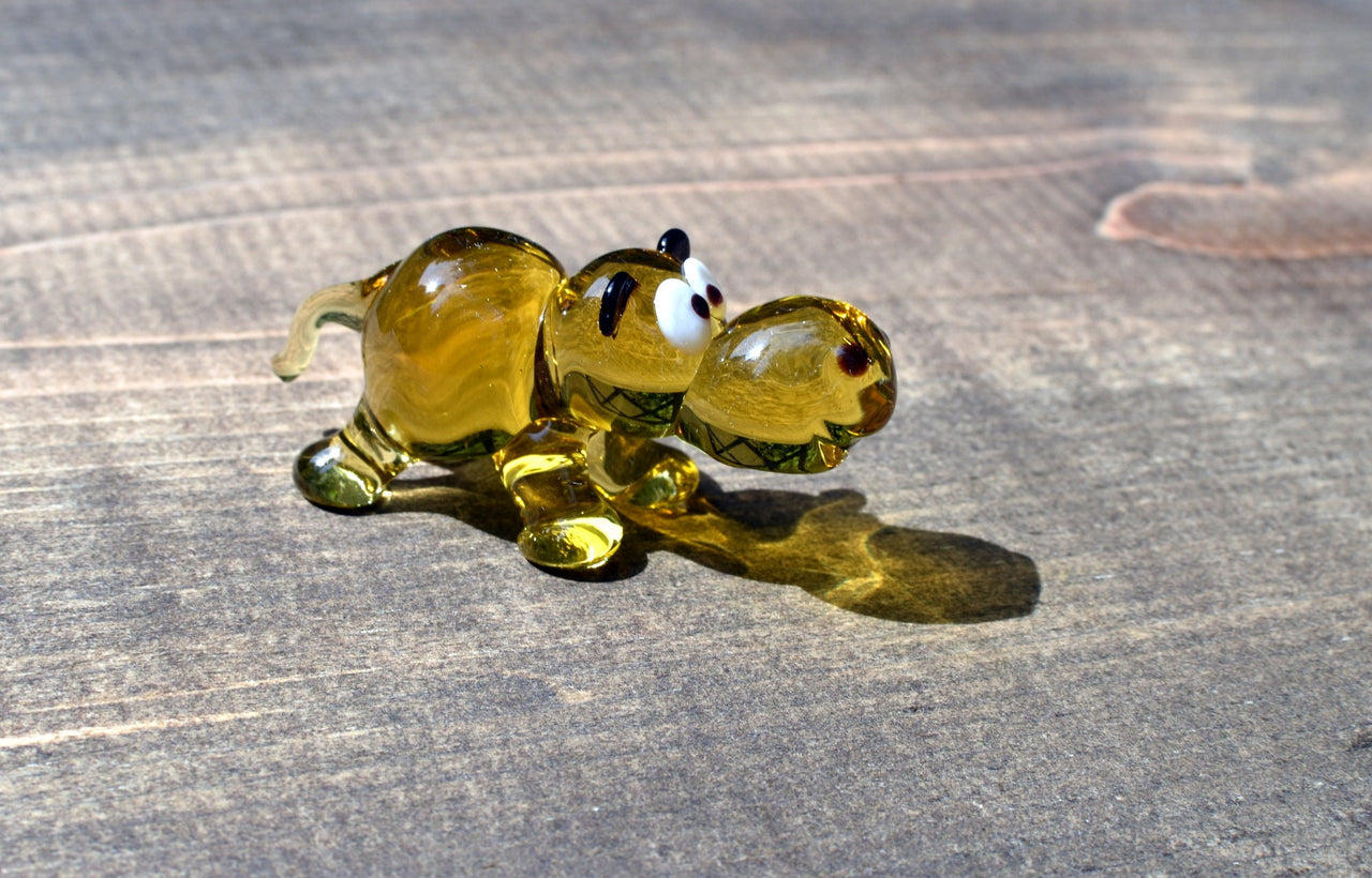 Glass Hippo Statue, Blown Glass Animals, Hippo Gifts, Hippopotamus, Safari Decor, Desk Pet, Glass Animals Figurines, Hippo Figurine Art