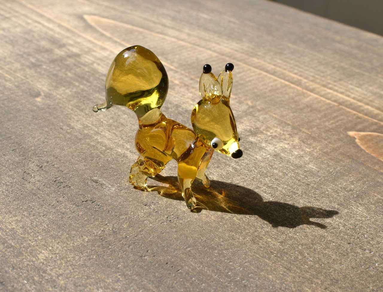 Handmade Glass Squirrel Figurine: Collectible Art Glass Sculpture