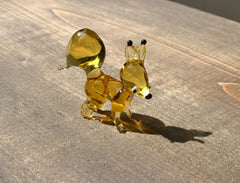 Handmade Glass Squirrel Figurine: Collectible Art Glass Sculpture