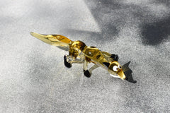 Handmade Glass Fox Figurine: Whimsical Animal Sculpture