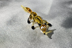 Handmade Glass Fox Figurine: Whimsical Animal Sculpture