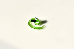 Lampwork Glass Miniature Green Snake: Whimsical Figurine