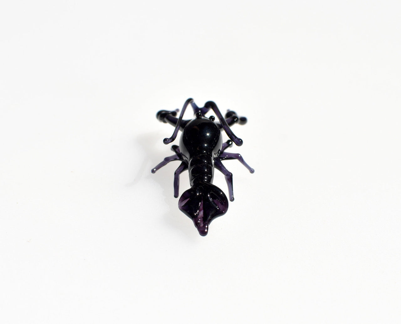 Black Glass Lobster Figurine – Handcrafted Miniature Ocean Animal