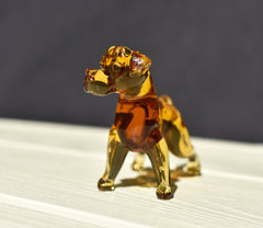 Glass Dog Figurine: Hand-Blown Art | Pitbull Sculpture