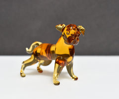 Glass Dog Figurine: Hand-Blown Art | Pitbull Sculpture