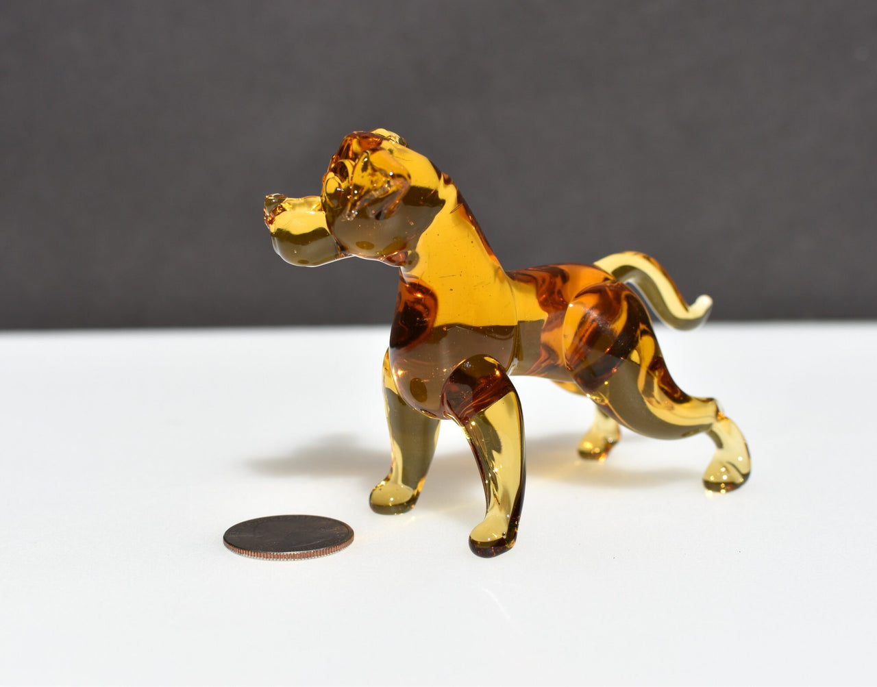 Glass Dog Figurine: Hand-Blown Art | Pitbull Sculpture