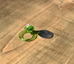 Lampwork Glass Miniature Green Snake: Whimsical Figurine