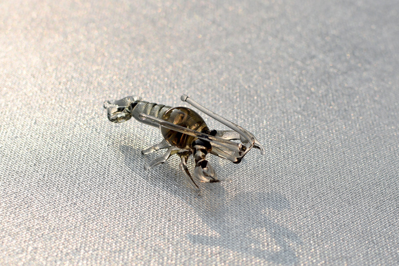 Handmade Glass Lobster Figurine: Whimsical Miniature Sculpture, 2 inch