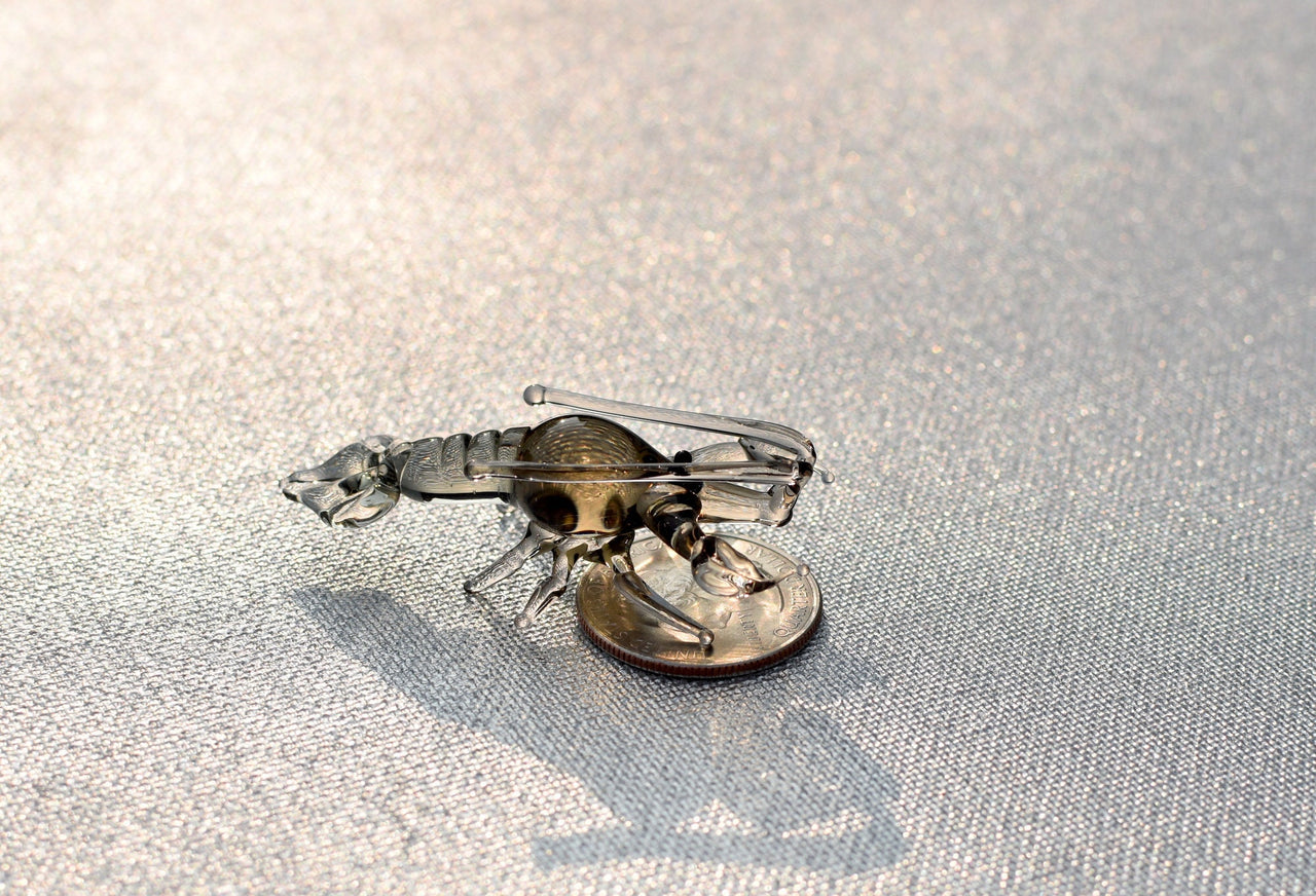 Handmade Glass Lobster Figurine: Whimsical Miniature Sculpture, 2 inch