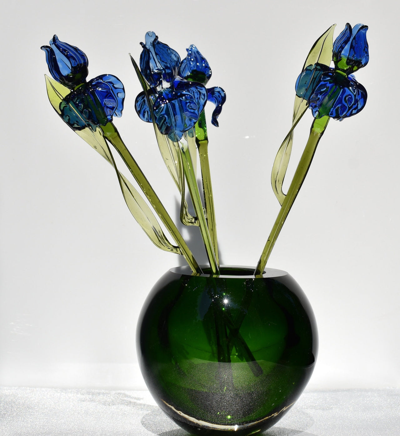 Blue Glass Iris, Glass Flower Bouquet, Glass Flowers, Glass Birth Month Flower, Forever Flowers, Mothers Day Gifts, Anniversary Gift for Her