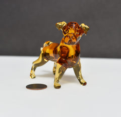 Glass Dog Figurine: Hand-Blown Art | Pitbull Sculpture