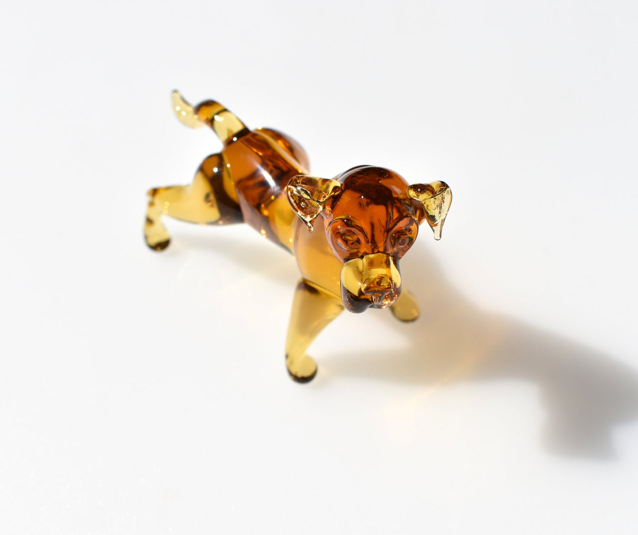Glass Dog Figurine: Hand-Blown Art | Pitbull Sculpture