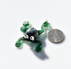 Handmade Glass Frog Figurine: Whimsical Art Glass Sculpture