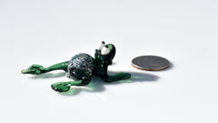 Handmade Glass Frog Figurine: Whimsical Art Glass Sculpture