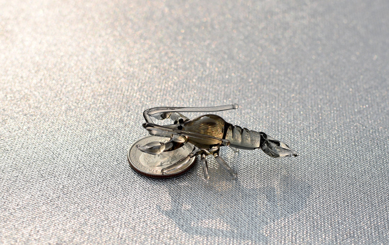 Handmade Glass Lobster Figurine: Whimsical Miniature Sculpture, 2 inch