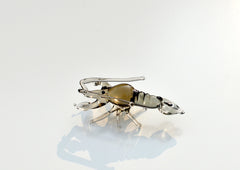 Handmade Glass Lobster Figurine: Whimsical Miniature Sculpture, 2 inch