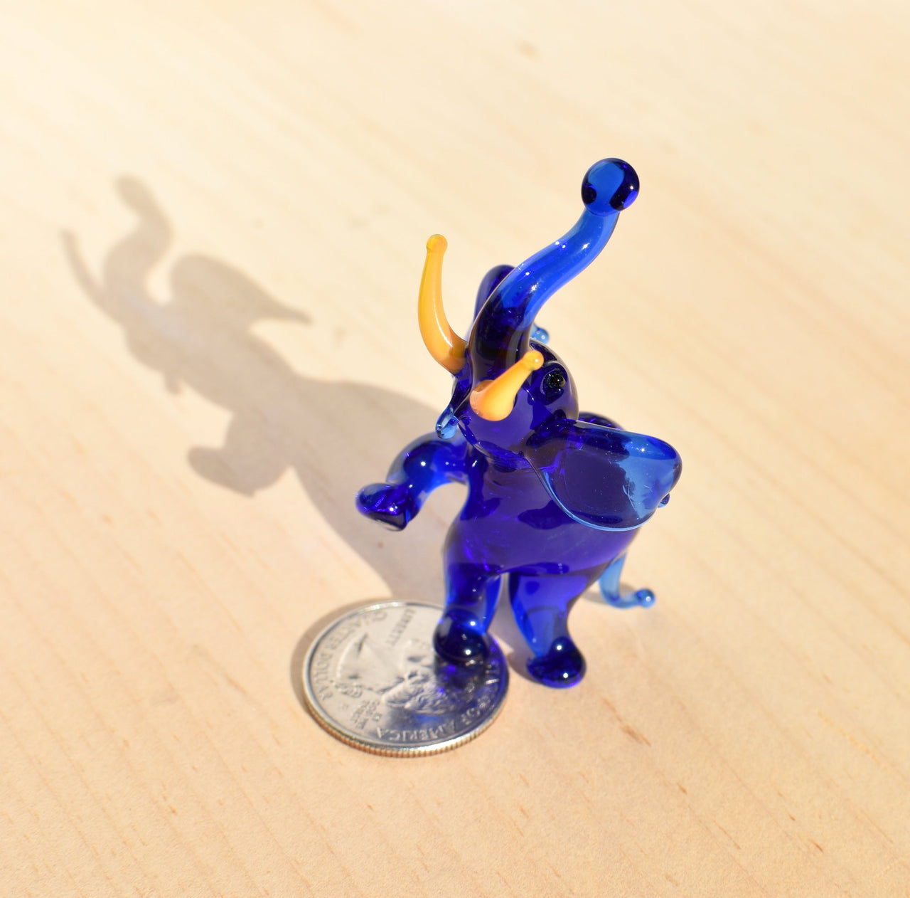 Elephant Statue, Elephant Sculpture, Blue Glass Elephant, Elephant Decor, Elephant Figurine, Elephant Gifts for Women, Glass Elephant, Art