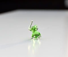 Mini Glass Animals, Elephant Figurine, Green Glass Elephant, Elephant Gifts, Glass Animals, Tiny Glass Animals, Elephant Decor, Art, Lime
