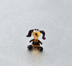 Lampwork Glass Dog Figurine: Tiny Whimsical Miniature