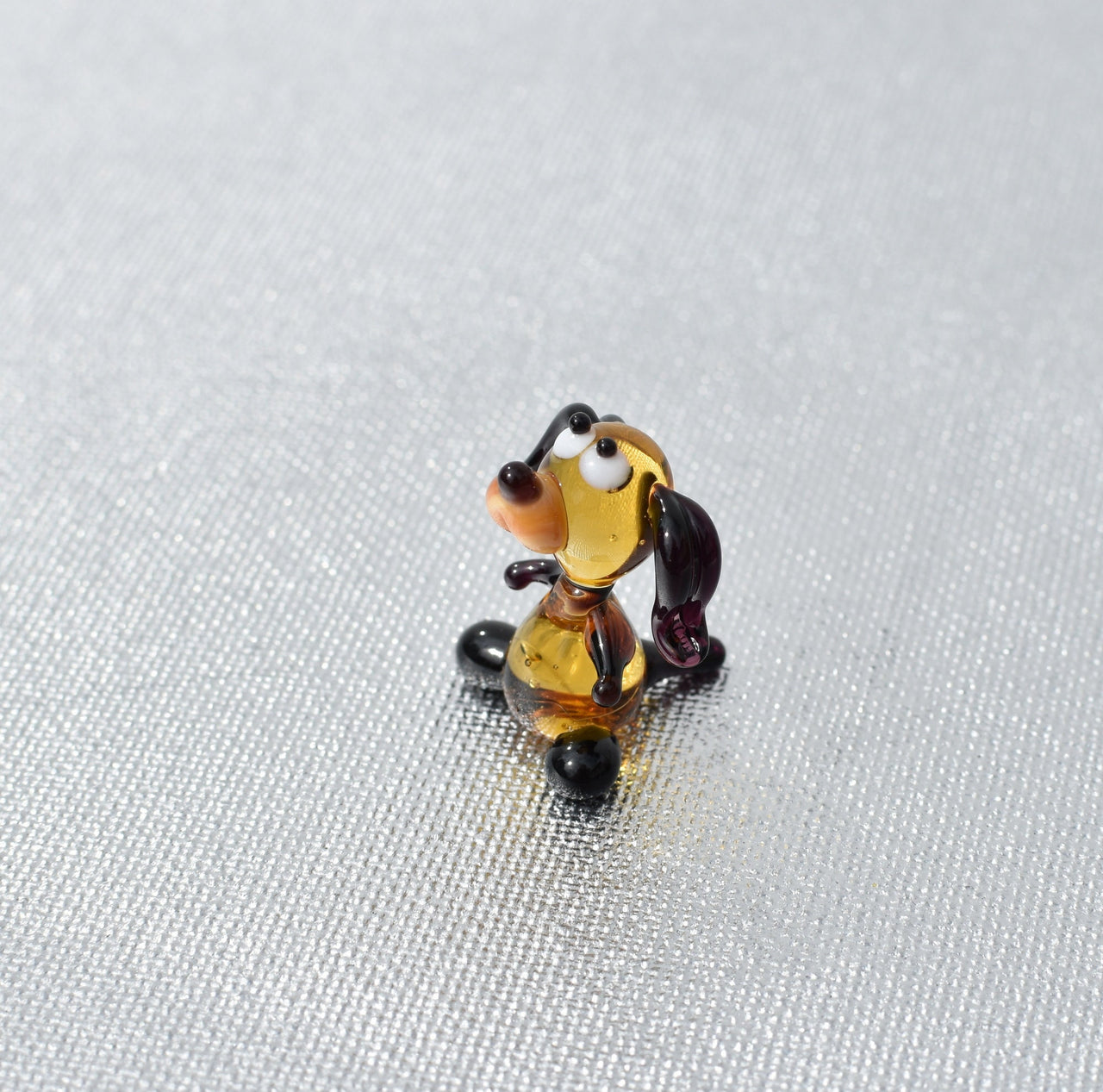 Lampwork Glass Dog Figurine: Tiny Whimsical Miniature