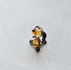 Lampwork Glass Dog Figurine: Tiny Whimsical Miniature
