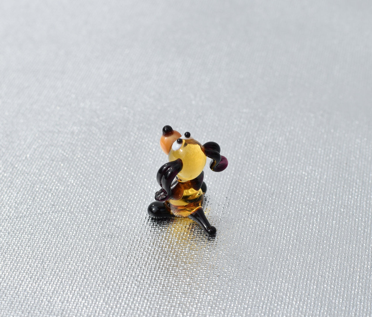Lampwork Glass Dog Figurine: Tiny Whimsical Miniature