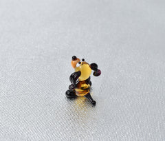 Lampwork Glass Dog Figurine: Tiny Whimsical Miniature