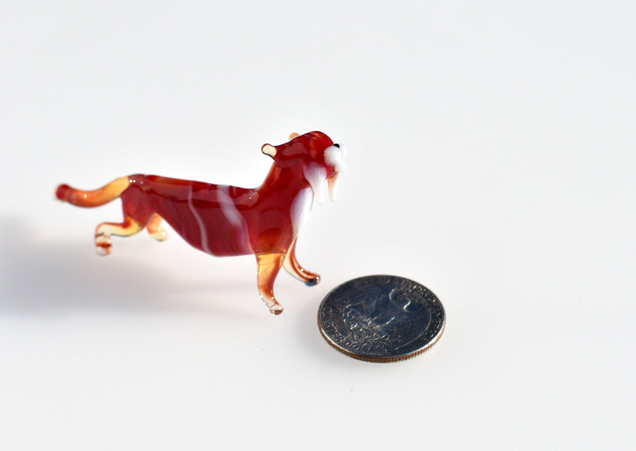 Glass Tiger Figurine, Tiger Statue, Animal Sculpture, Jungle Decor, Tiny Hand Blown Glass, Glass Animals, Blown Glass Animals, Tigers
