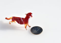Glass Tiger Figurine, Tiger Statue, Animal Sculpture, Jungle Decor, Tiny Hand Blown Glass, Glass Animals, Blown Glass Animals, Tigers