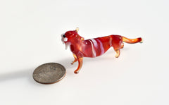 Glass Tiger Figurine, Tiger Statue, Animal Sculpture, Jungle Decor, Tiny Hand Blown Glass, Glass Animals, Blown Glass Animals, Tigers