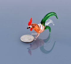 Elegant Glass colorful rooster. Whimsical figurine, lots of character and personality. Excellent addition to your glass menagerie collection