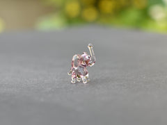 Tiny Purple Glass Elephant Figurine – Handmade Blown Glass Mini Animal Sculpture, Cute Desk Decor Gift