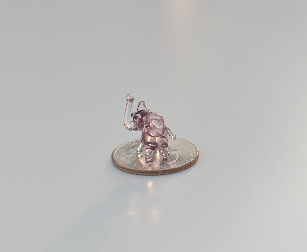 Elephant Gifts for Women, Baby Elephant, Pink Glass Elephant, Tiny Glass Animals, Glass Animals, Elephant Decor, Mini Glass Animals, Art