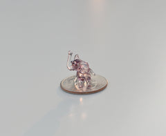 Elephant Gifts for Women, Baby Elephant, Pink Glass Elephant, Tiny Glass Animals, Glass Animals, Elephant Decor, Mini Glass Animals, Art