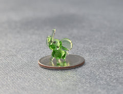 Mini Glass Animals, Elephant Figurine, Green Glass Elephant, Elephant Gifts, Glass Animals, Tiny Glass Animals, Elephant Decor, Art, Lime