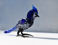 Handmade Glass Bluebird Figurine: Flame Worked Art Glass Sculpture