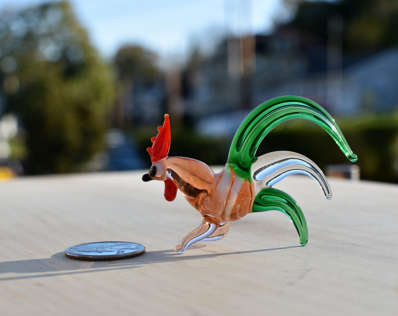 Elegant Glass colorful rooster. Whimsical figurine, lots of character and personality. Excellent addition to your glass menagerie collection