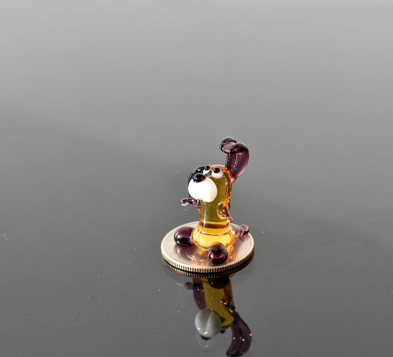 Lampwork Glass Miniature Dog: Whimsical Figurine