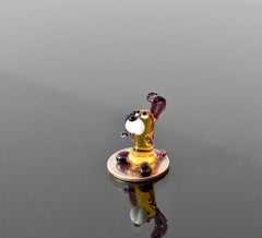 Lampwork Glass Miniature Dog: Whimsical Figurine