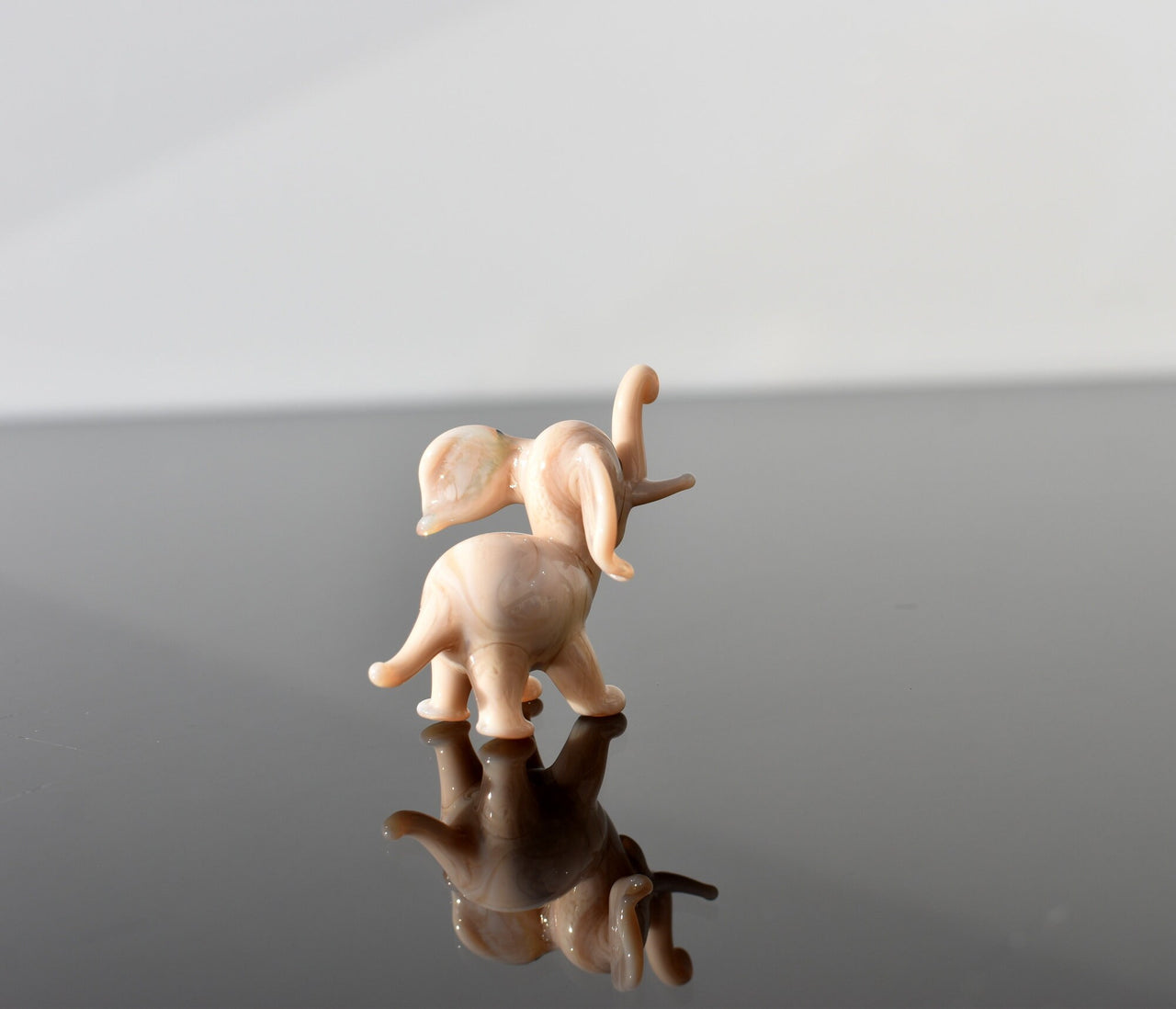 Handmade Glass Elephant Figurine: Whimsical Art Glass Sculpture