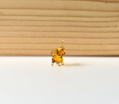 Tiny Lampwork Glass Elephant Miniature: Whimsical Collectible Figurine