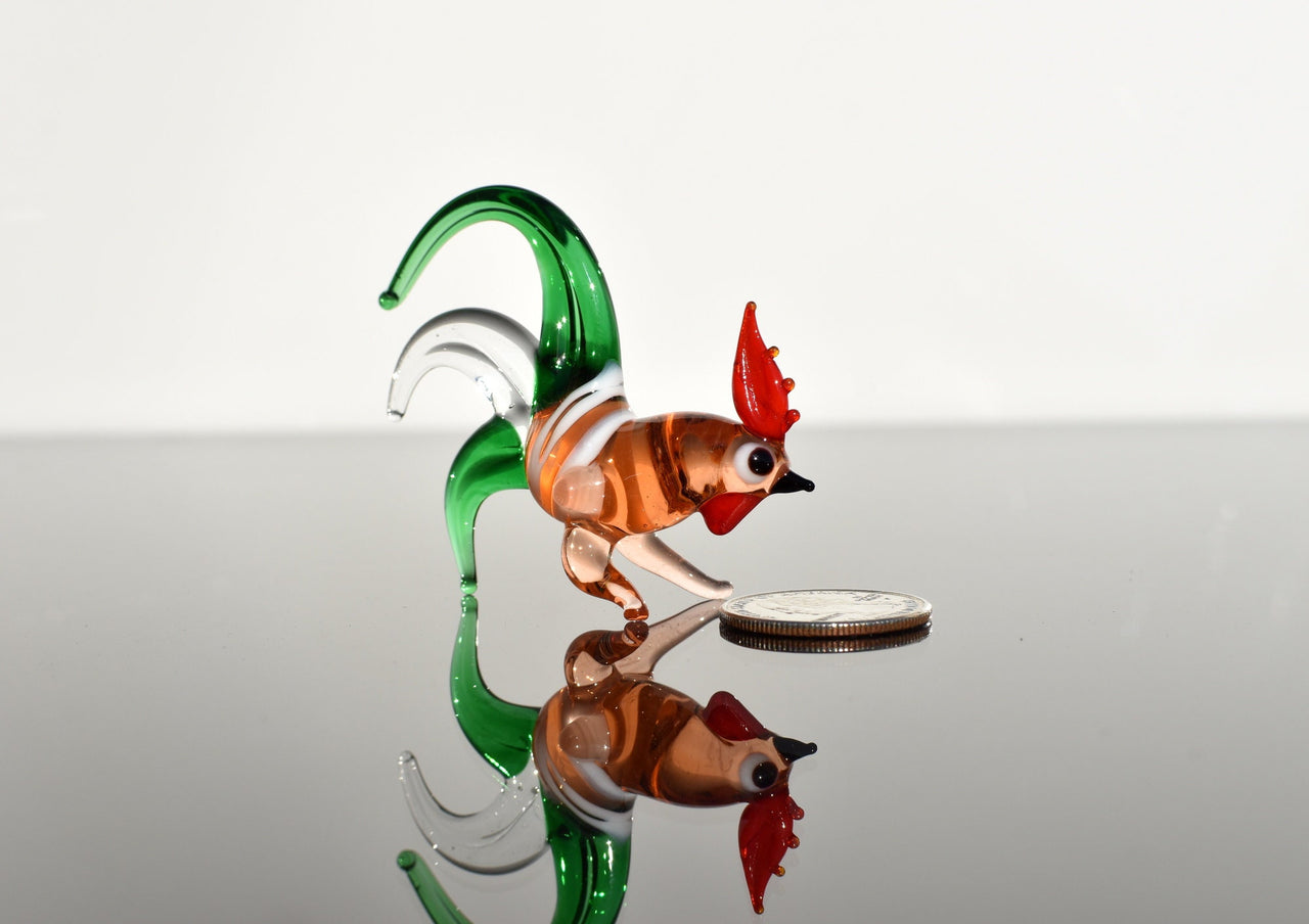 Elegant Glass colorful rooster. Whimsical figurine, lots of character and personality. Excellent addition to your glass menagerie collection