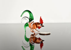 Elegant Glass colorful rooster. Whimsical figurine, lots of character and personality. Excellent addition to your glass menagerie collection