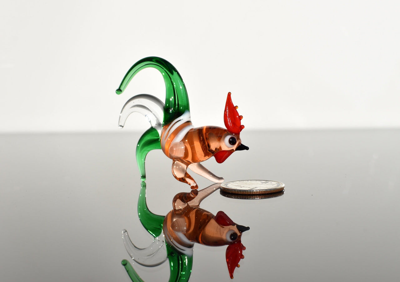 Chicken Gifts, Rooster Decor, Chicken Decor, Glass Rooster, Farmhouse Decor, Glass Chicken, Farm Decor, Rooster Statue, Glass Figure, Art