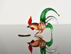 Elegant Glass colorful rooster. Whimsical figurine, lots of character and personality. Excellent addition to your glass menagerie collection