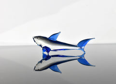 Lampwork Glass Shark Figurine, Collectible Art Sculpture