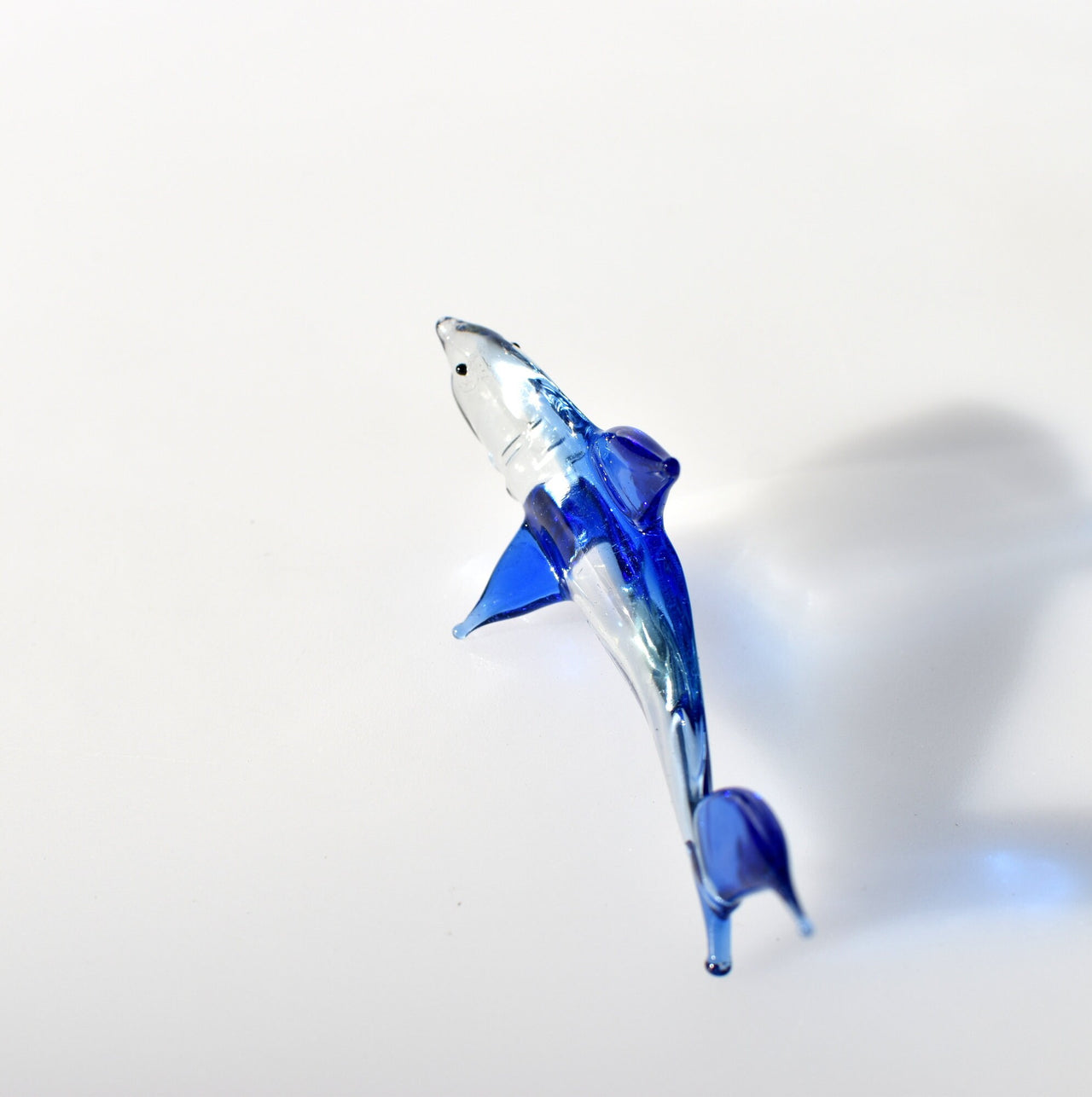 Lampwork Glass Shark Figurine, Collectible Art Sculpture