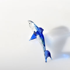 Lampwork Glass Shark Figurine, Collectible Art Sculpture