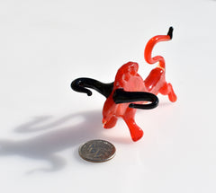 Red Glass Bull Figurine – Handcrafted Flame-Worked Animal Sculpture