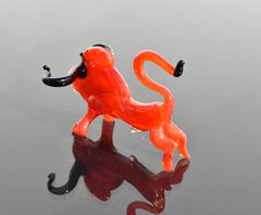 Red Glass Bull Figurine – Handcrafted Flame-Worked Animal Sculpture